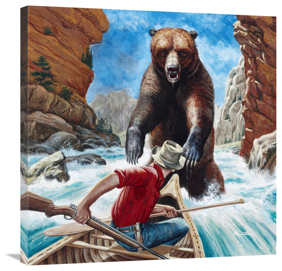 "Grizzly Trap" Stretched Canvas Giclee by Mort Kunstler, 30x30"