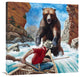 "Grizzly Trap" Stretched Canvas Giclee by Mort Kunstler, 30x30"