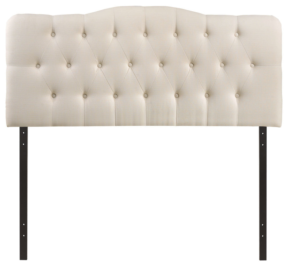 Modway Bedroom Annabel Queen Fabric Headboard, Ivory