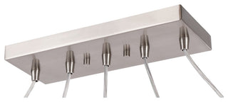Alaina 5L Linear Pendant, Clear Glass/Off-White Pleated Shade