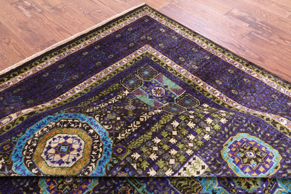6' 7" X 9' 10" Mamluk Geometric Handmade Wool Rug - Q12240