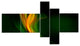 Green Gold Upright Waves, Abstract Canvas art print, 60"x32", 5 panels