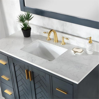Gazsi 48" Single Bathroom Vanity Set in Charcoal Blue without Mirror