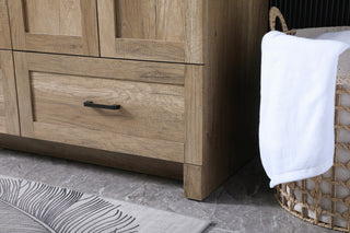 60" Double Bathroom Vanity, Natural Oak, 60