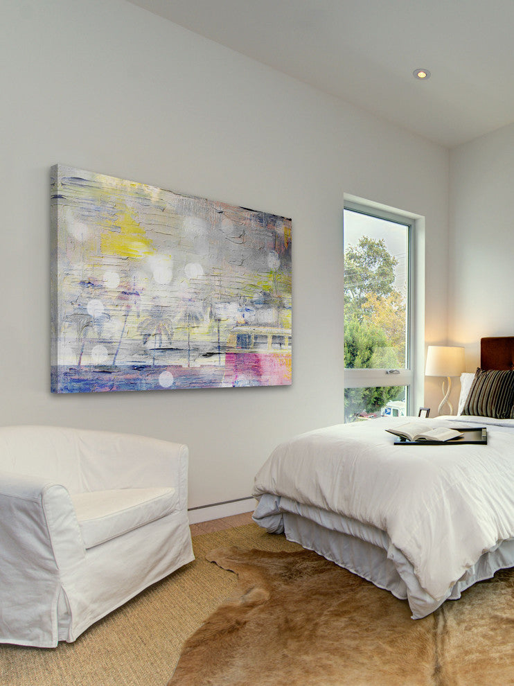 "Sunny Palm Day" Painting Print on Wrapped Canvas, 45"x30"