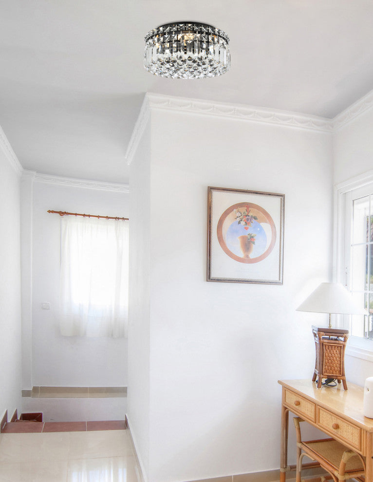 Elegant Lighting V2030F12/RC Maxime 4 Light 12"W Flush Mount Drum - Chrome