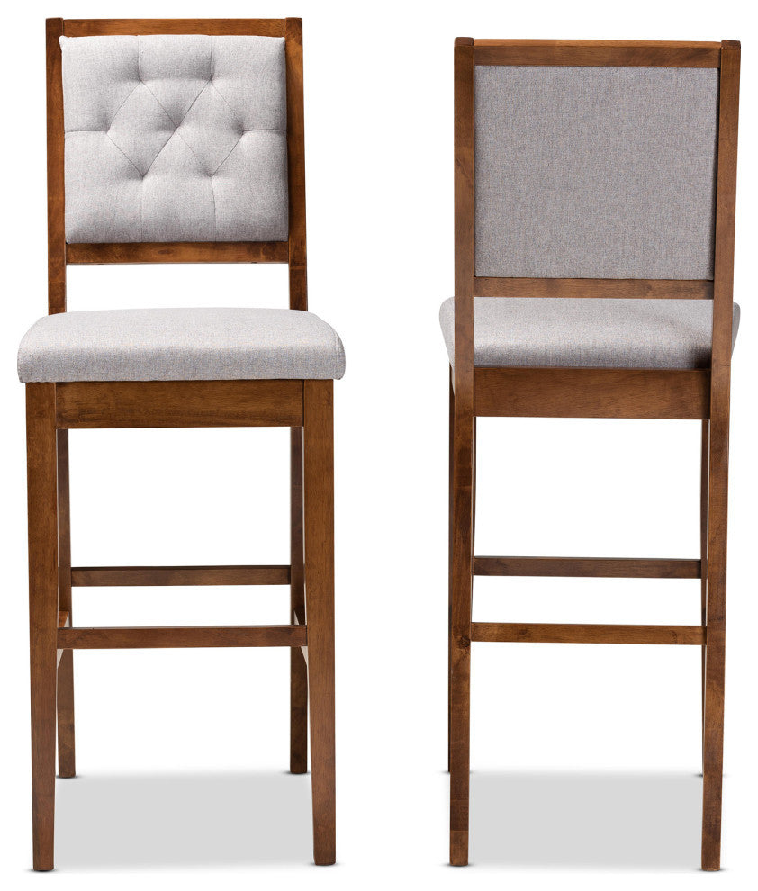 Lakenya Modern 2-Piece Bar Stools, Gray