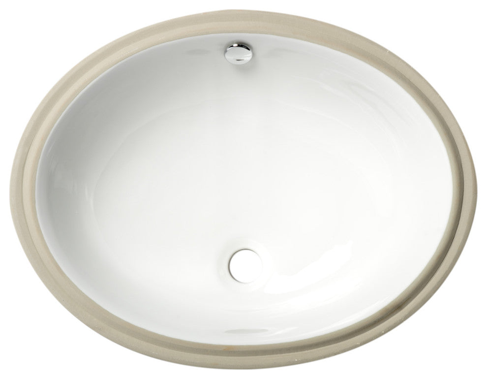 ALFI brand ABC602 White 23" Oval Undermount Ceramic Sink
