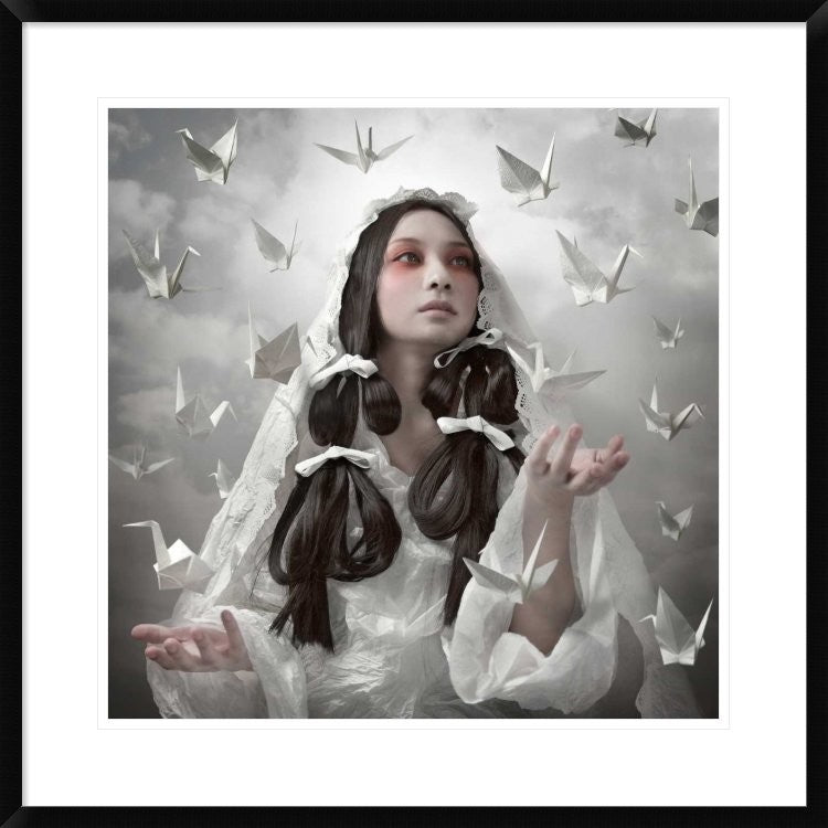 "Goddess Of Origami" Framed Digital Print by Kiyo Murakami, 30x30"