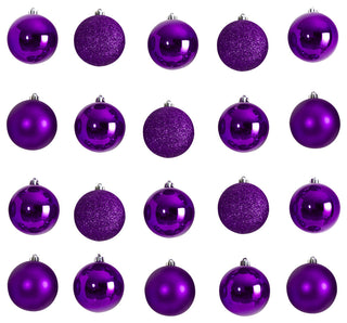 Holiday Xmas 20 Count 3" Shatterproof Ornaments W/ Re-Useable Storage Container