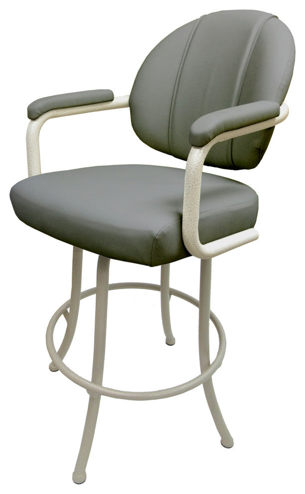 M-70 Swivel Stool With Metal Frame, Gray, Beige, 26"