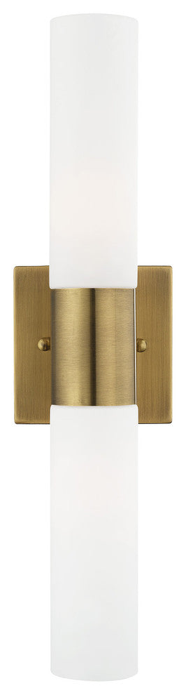 Livex Lighting Aero 2-Light ADA Bath Vanity Wall Light, Antique Brass