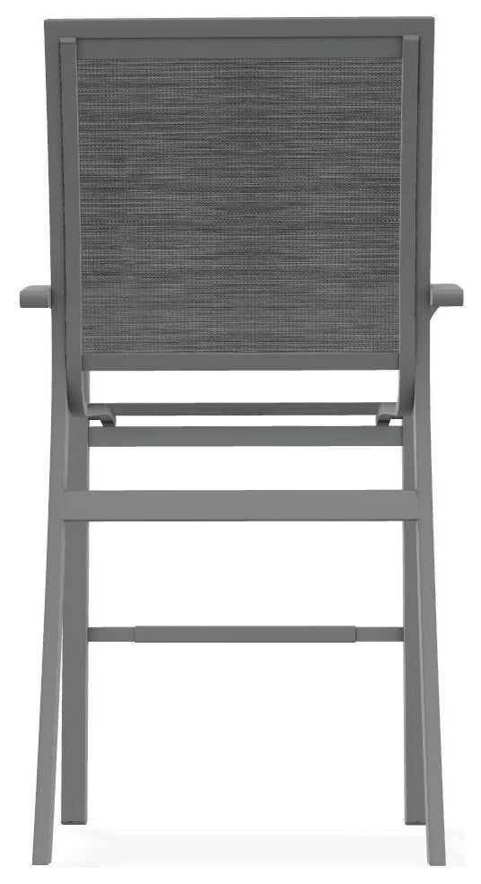 Kendall Sling Bar Height Stackable Outdoor Stool, Collect Charcoal/Graphite
