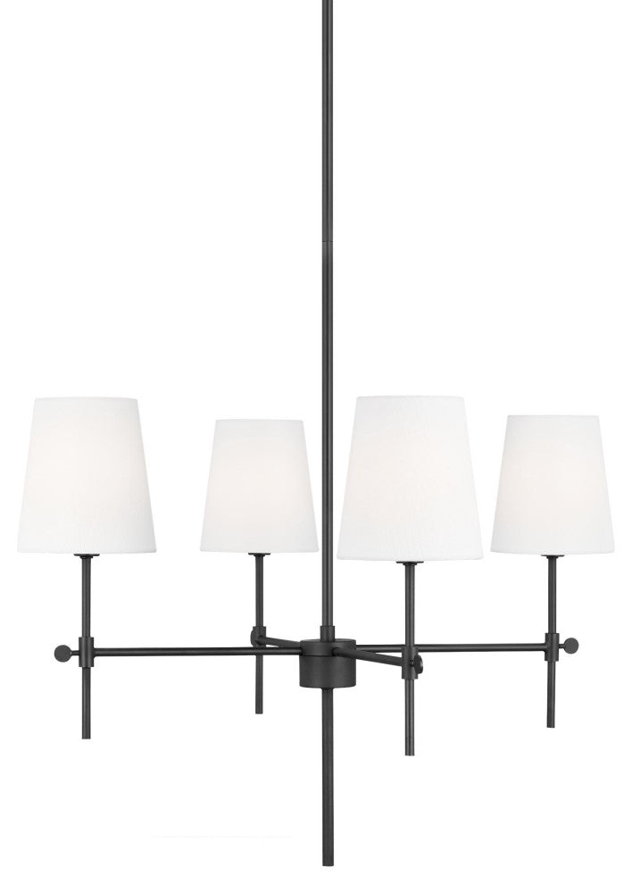 Baker Four Light Small Chandelier, Midnight Black