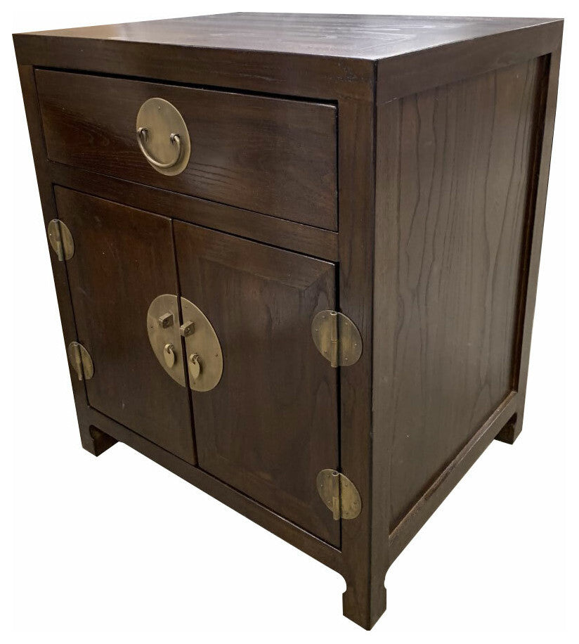Oriental Ming End Table, Ebony Finish, Walnut