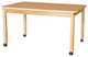Mobile Rectangle High Pressure Laminate Table with Hardwood Legs, 29"