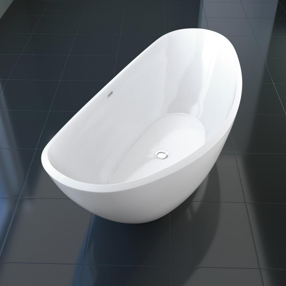 75" Streamline Freestanding Tub With Internal Drain
