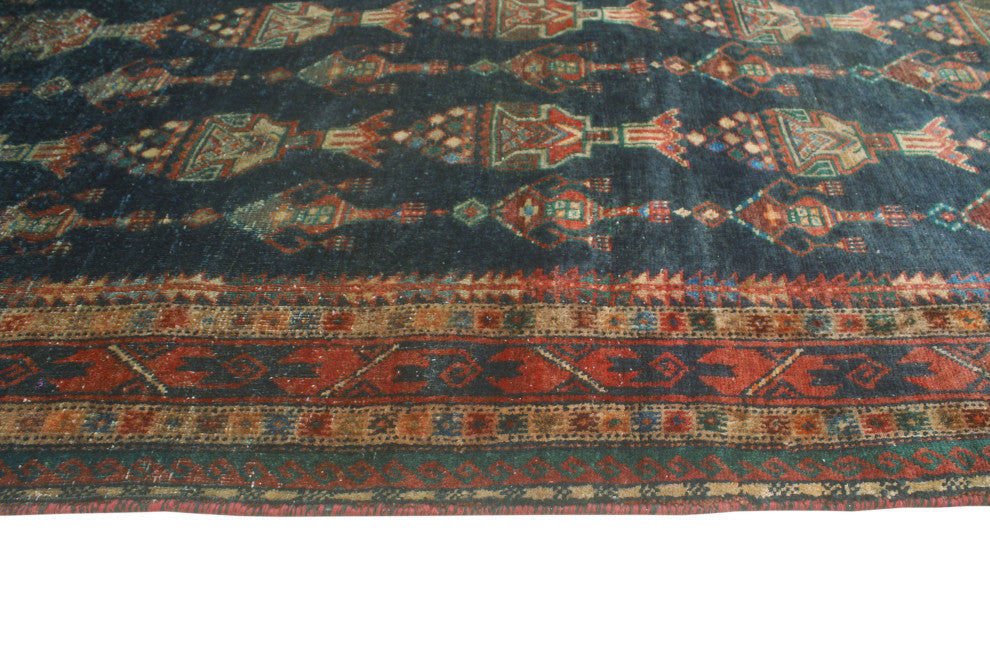 Vintage Distressed Francisca Charcoal/Burgundy Runner, 3'9x8'8