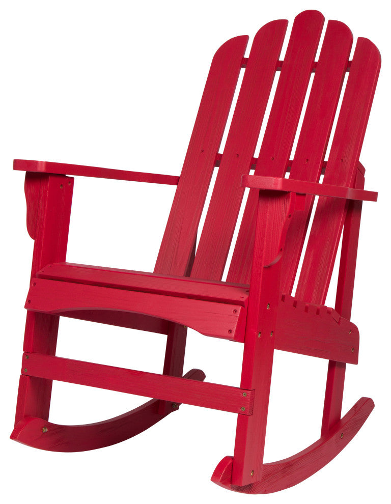 Shine Company Marina II Porch Rocker With Hydro-Tex Finish, Chili Red