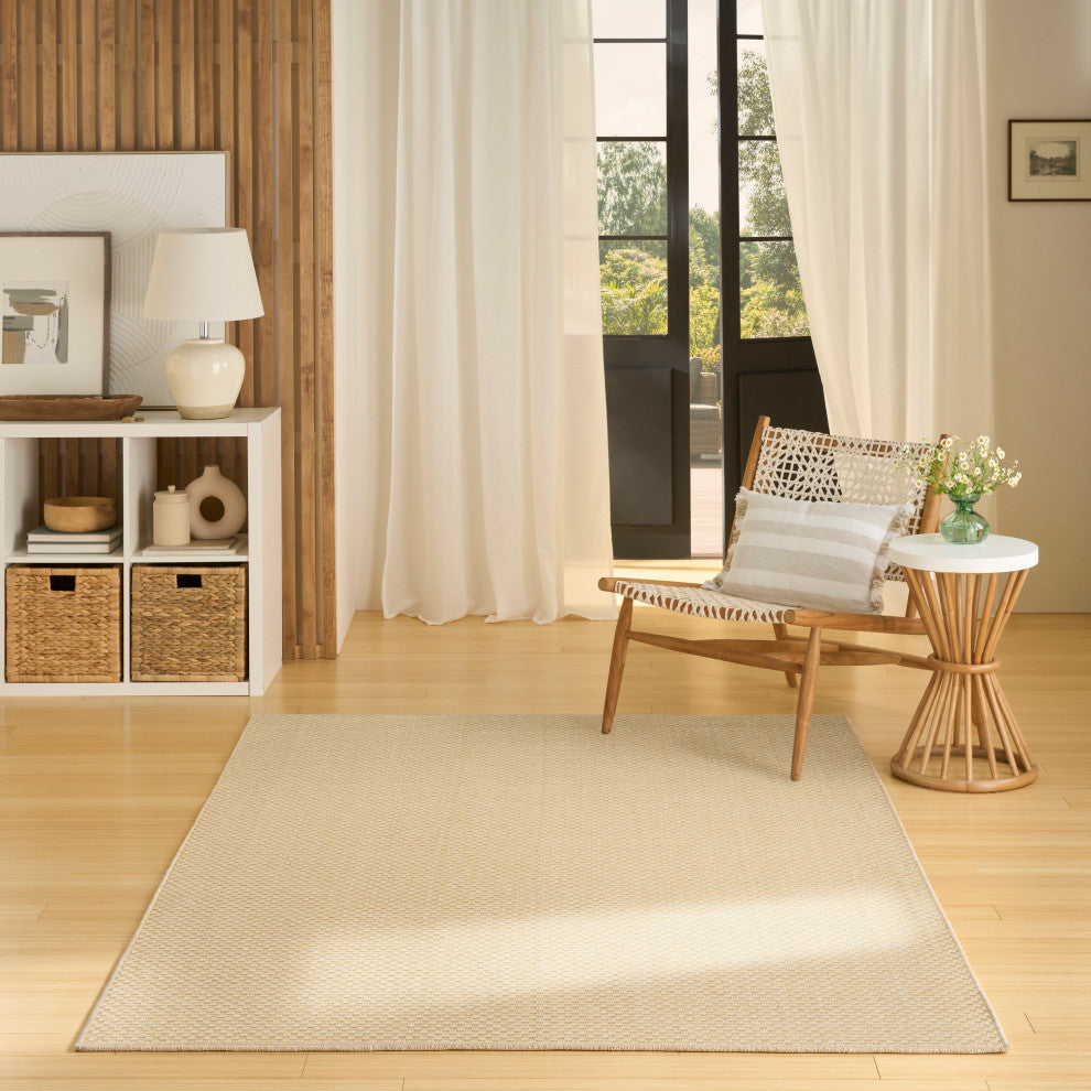 Nourison Tulum 6' x 9' Cream Outdoor Rug