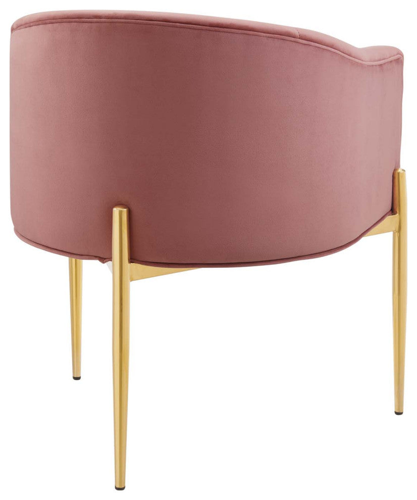 Savour Tufted Performance Velvet Accent Chairs Set of 2 Dusty Rose