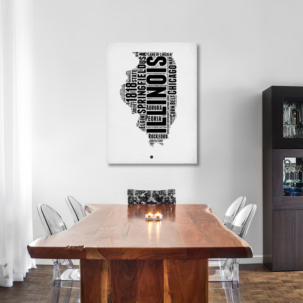 "Illinois Word Cloud 2" Fine Art Print