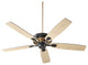 Quorum 50605-69 60"Ceiling Fan, Black w Aged Brass Finish