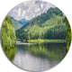Majestic Lake Between Forest, Landscape Large Disc Metal Wall Art, 38"