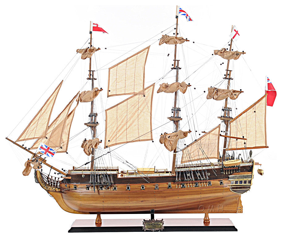 Old Modern Handicrafts T191A HMS Surprise Large With Table Top Display Case