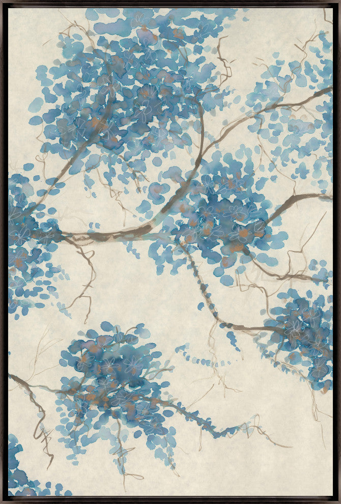 30x45 Flourishing Spring VIII, Framed Artwork, Espresso