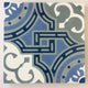 8"x8" Michael Glacier, Handcrafted Cement Tiles, Set of 16