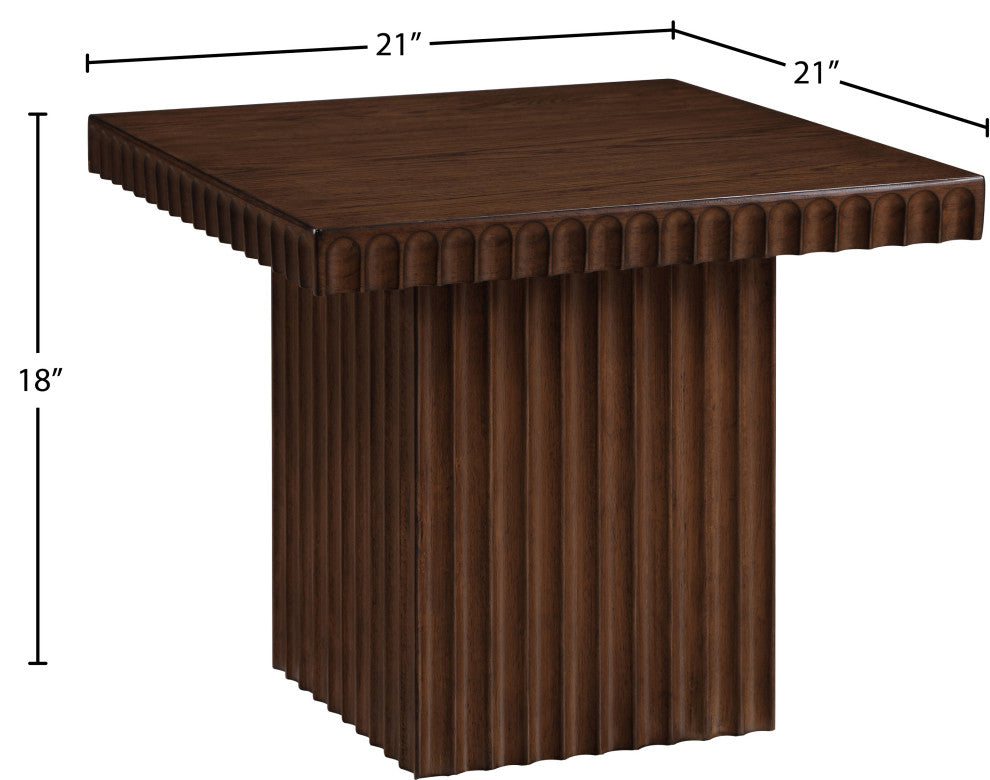 Spencer Oak Veneer Coffee Table, Brown, 18" H, 1 Piece
