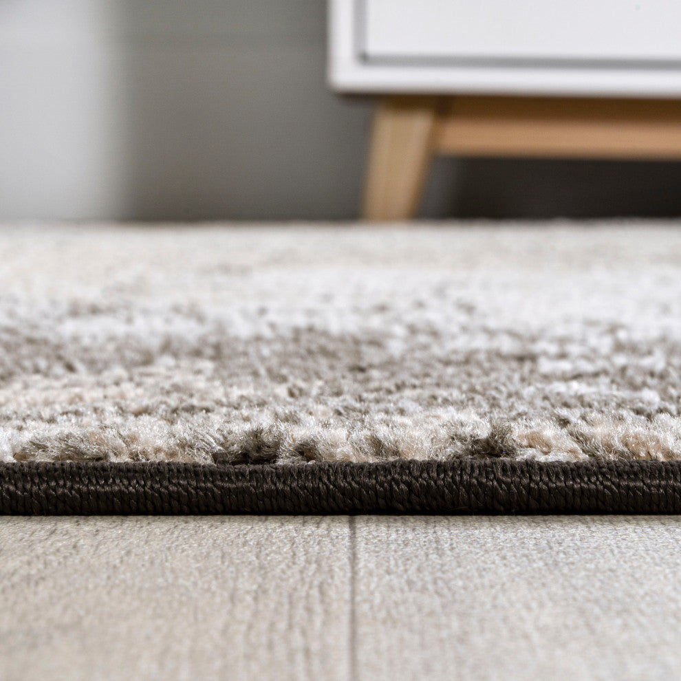 Duenas Damask Cream/Beige/Dark Gray 2 ft. x 8 ft. Indoor/Outdoor Runner Rug