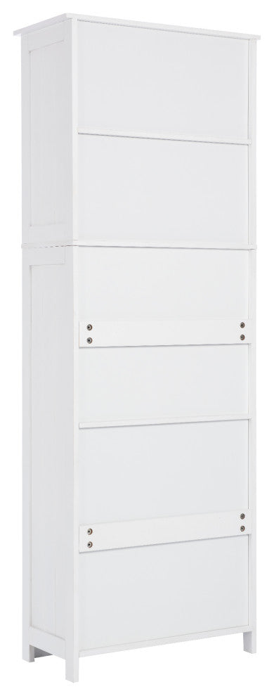 64" Wood 4-door Bathroom Cabinet with Adjustable Shelves