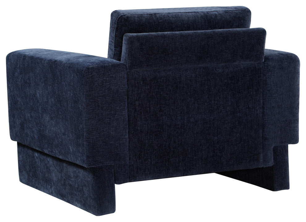 Madeline Chenille Fabric Upholstered Chair, Navy, Chair