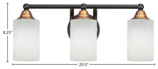 Paramount 3-Light Bath Bar, Matte Black & Brass, 4.5" White Muslin Glass