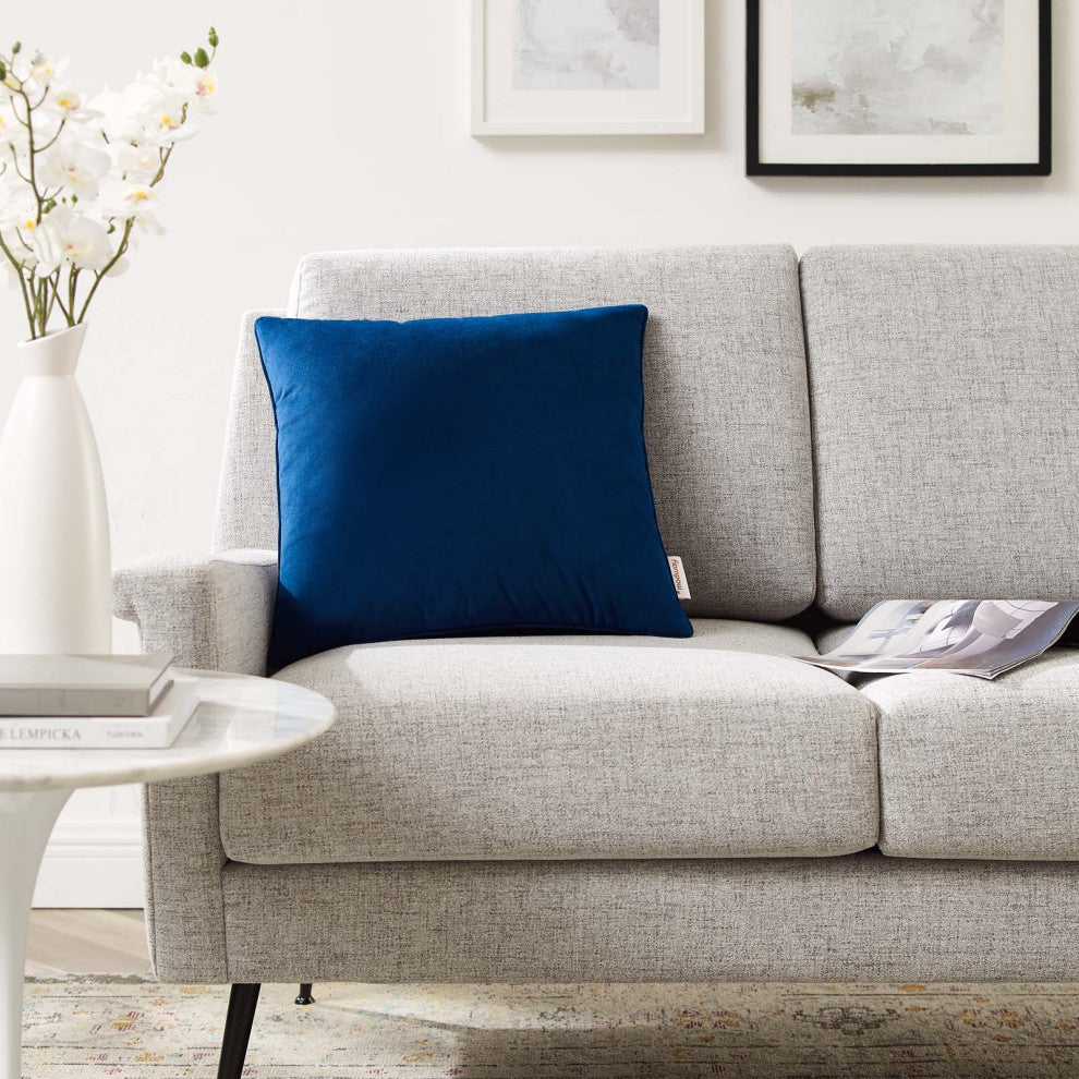 Enhance 18" Performance Velvet Throw Pillow EEI-4697-NAV