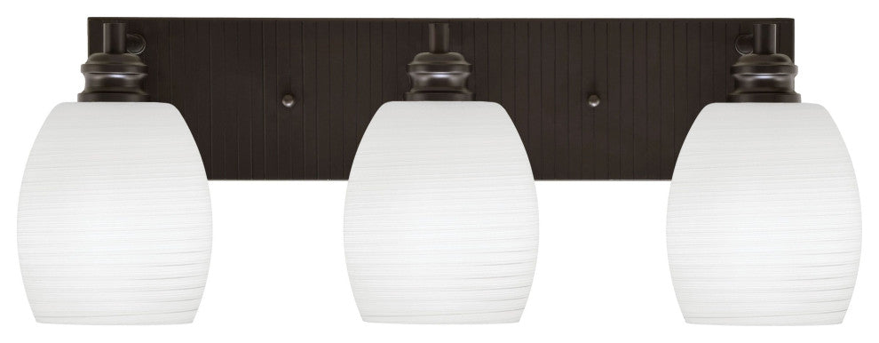 Edge 3-Light Bath Bar, Espresso Finish, 5" White Linen Glass
