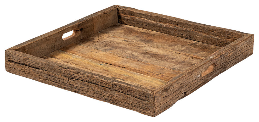 Carson Brown Reclaimed Wood Tray, Small
