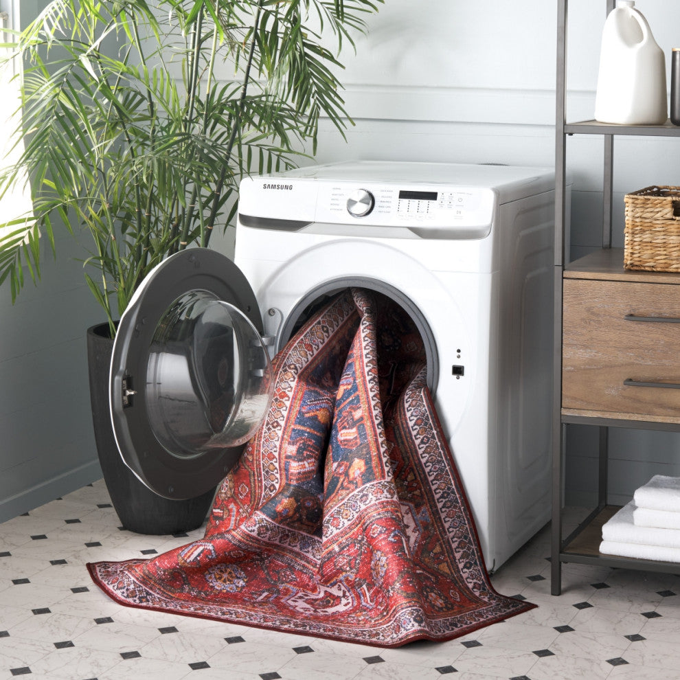 Safavieh Tucson TSN127 Rug Machine-Washable, Navy/Rust, 4'x6'