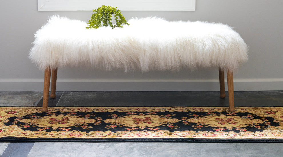 Unique Loom Black Charles Versailles 2' 2 x 6' 0 Runner Rug