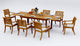 9-Piece Outdoor Teak Dining Set: 117" Masc Rectangle Table, 8 Arbor Arm Chairs