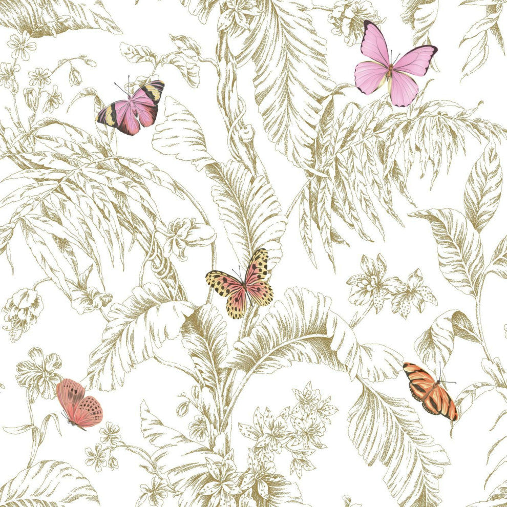 Butterfly Sketch Peel & Stick Wallpaper