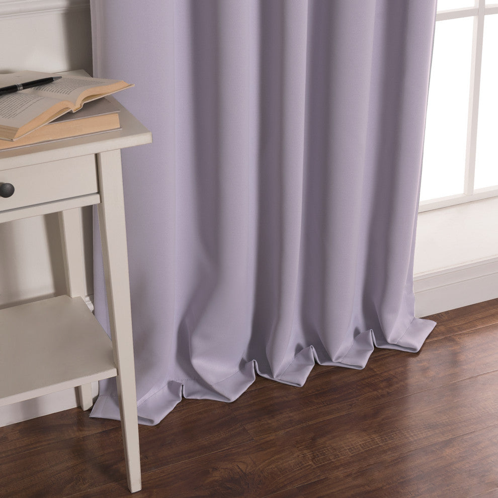 BANDTAB -Thermal Insulated Blackout Knotted Tab Curtain Set, Lilac, 52" W X 63"
