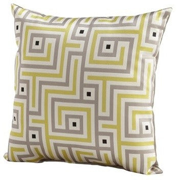 Cyan Design Maze Pillow, Lime Green