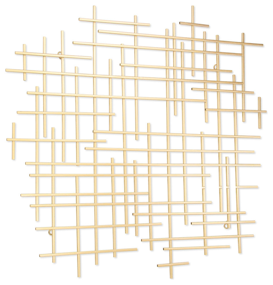 Iquara Small Gold Abstract Metal Wall Art