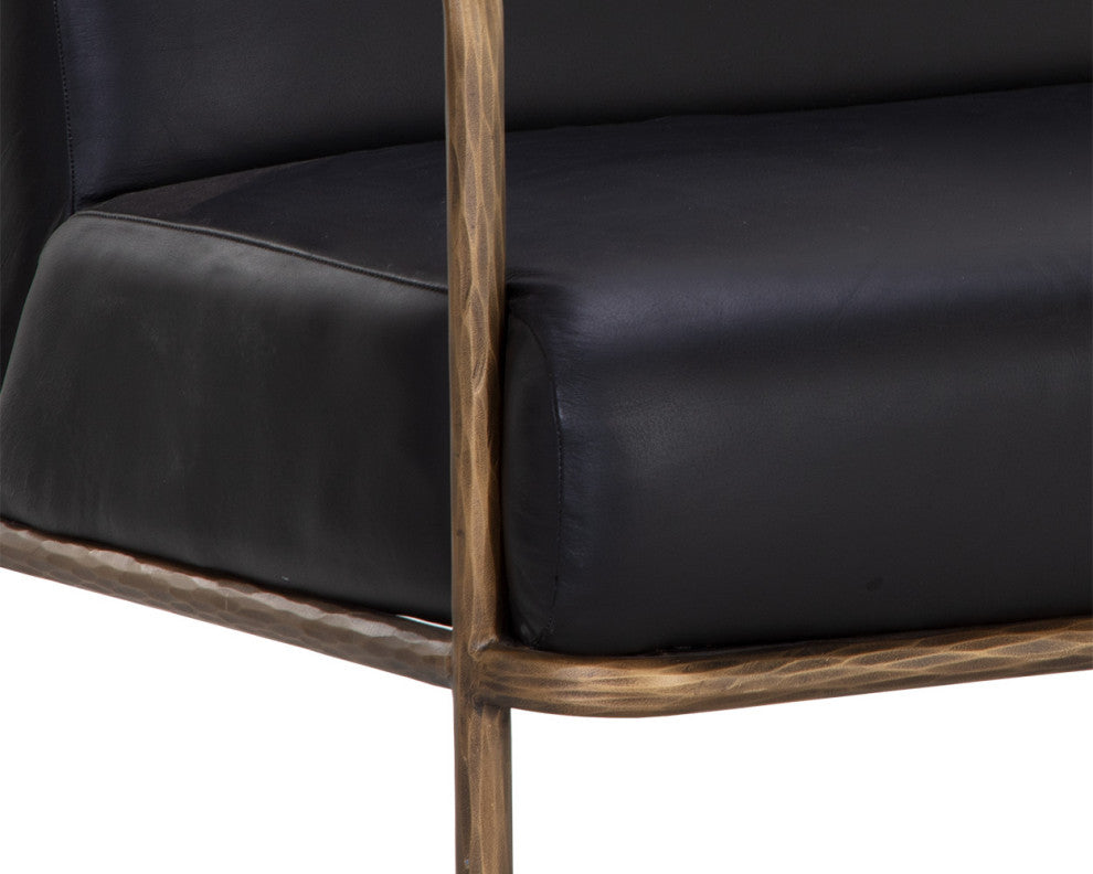 Lathan Lounge Chair, Charcoal Black Leather