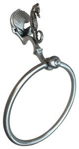 Sea Horse Towel Ring, Antique Bronze