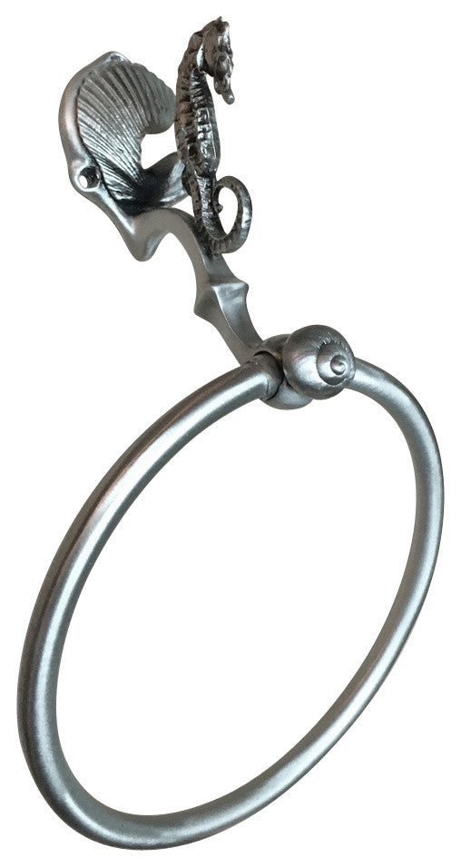 Sea Horse Towel Ring, Antique Bronze