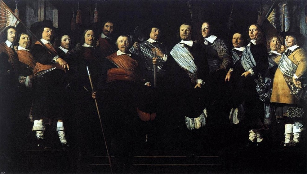 Caesar Van Everdingen Officers and Standard-Bearers Wrapped Canvas, 15"x30"